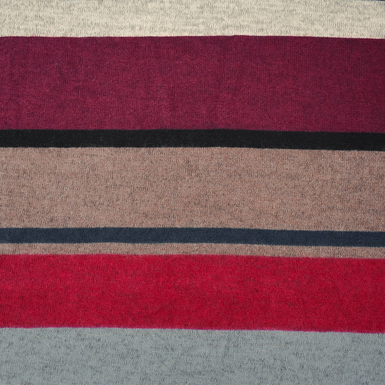 Blue-Red-Multi Poly Stretch Spandex Stripe Printed Jersey Knit Fabric By the Yard